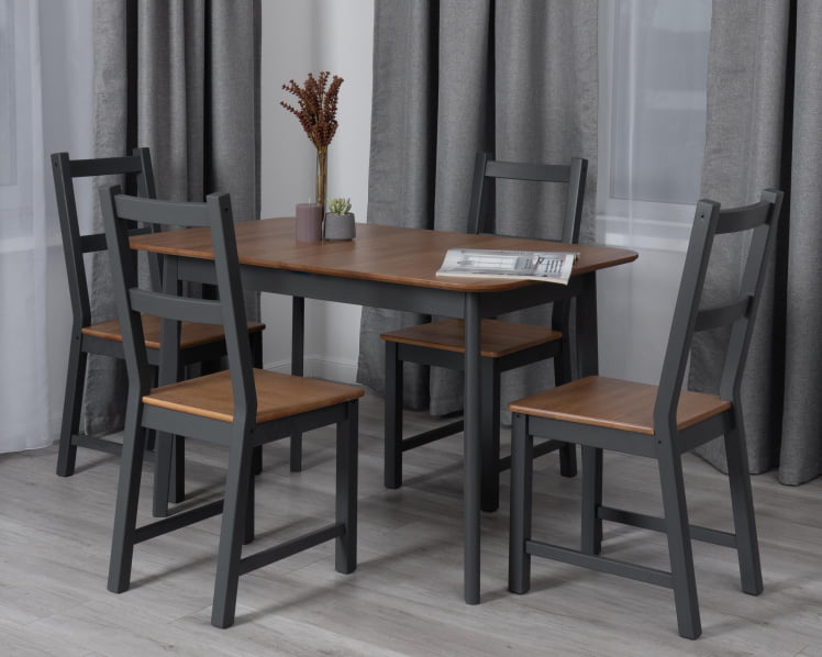 Стол Соната Люкс раздвижной/Соната Лукс екстенсион табле массив сосны, антик /графит, 120-(150)х75х73 см / раздвижной/Sonata Lux extension table_14