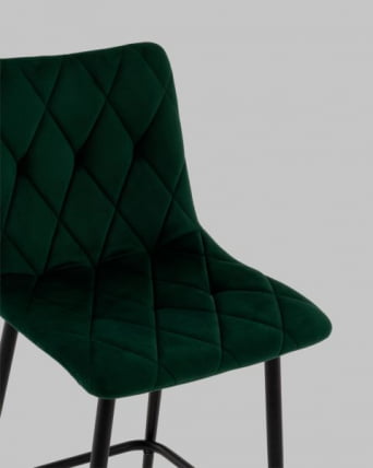 Стул полубарный Одди Диамонд велюр темно-зеленый / Diamond_7