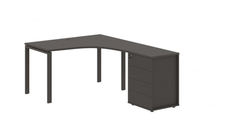 Стол эргономичный с тумбой правый ЕДИС ЕУCЕТ 1318 Р Мокко / EDIS EUCET R_0