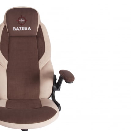 Кресло офисное БАЗУКА флок , коричневый/бежевый/коричневый перфорированный, 6/7/6/06 / BAZUKA_5