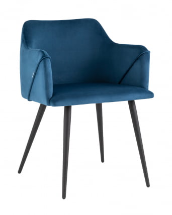 Стул с подлокотниками Джоэл велюр Cиний / Cиний_0