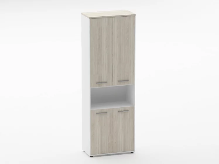 Шкаф 5 широкий закрытый, с нишей Дека 10.23.151 Дуб Сантана светлый/Белый / Deka_0