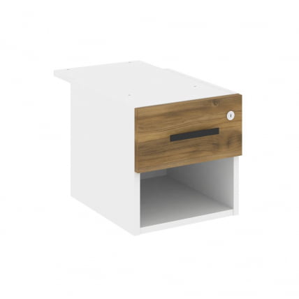 Тумба подвесная с ящиком и нишей CОНCЕПТ CН.ПТ-005 Б/В Сандал Янтарный Белый бриллиант Черный / CONCEPT CN.PT-005 B/W_0