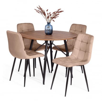 Стул CХИЛЛЙ (мод. ДЖСC-220) Велюр/металл , 44,5х52,5х88 см, Беиге (бежевый) ХЛР8 / черный / CHILLY (mod. JSC-220) Beige HLR8_5