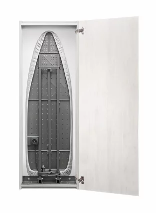 Шкаф со встроенной гладильной доской Ирон Слим Принт (правый) Беленый дуб / Iron Slim Print_0