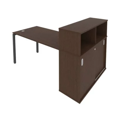 Рабочая станция с опорным шкафом-купе Метал Сйстем Б.РС-СШК-3.3 Венге/Антрацит / Metal System_0