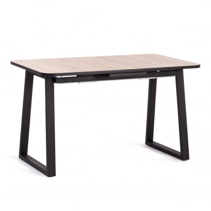 Стол МАЛТИДО ЛДСП/ХПЛ/металл, 130 х 75+30 х 75 см, Агат серый/черный / MALTIDO ЛДСП/HPL/металл,_0