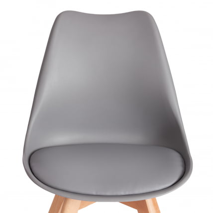 Стул ТУЛИП (мод. 73-1) дерево/пластик/экокожа, 47,5кс55кс80 см, серый / TULIP (mod. 47,5x55x80_5