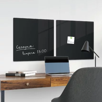 Доска магнитно-маркерная стеклянная БРАУБЕРГ 45х45 см Черная / BRAUBERG_3