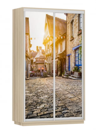 Шкаф-купе двухдверный Экспресс Хит Улица/Ясень шимо светлый_0