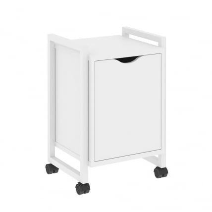 Тумба на колесных опорах с распашным фасадом ЛОФТ ВР.Л-Т2.К Металл белый Белый Бриллиант / LOFT VR.L-T2.K_0