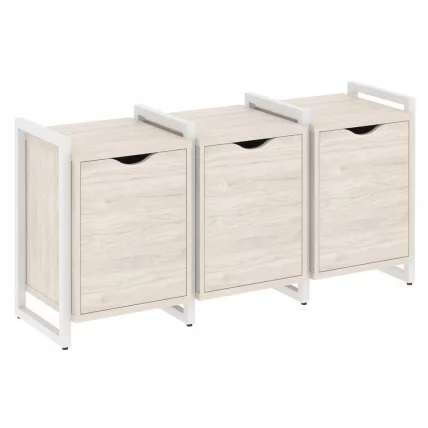 Тумба на регулируемых опорах наборная. Вариант №5 ЛОФТ ВР.Л-ТН-5.О Металл белый Денвер светлый / LOFT VR.L-TN-5.O_0