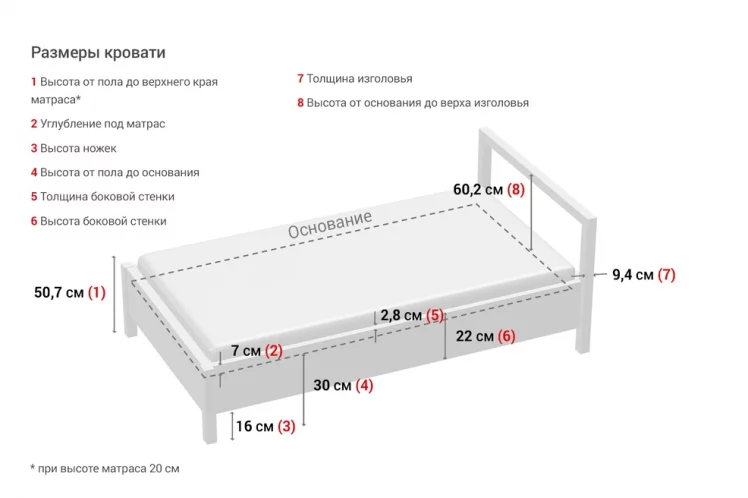 Кровать 900 Соренто 20 Дуб Стирлинг_12