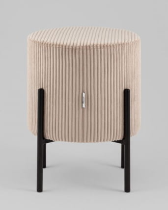 Пуф Кейси велюр рельефный бежевый_1