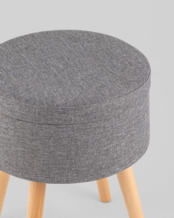 Пуф с ящиком Сторе Воодй рогожка серая / Store Woody_5