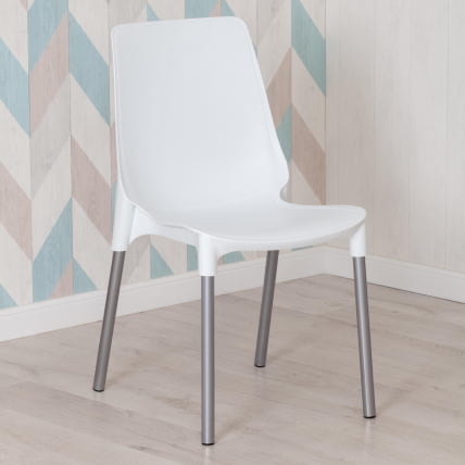Стул ГЕНИУС (мод 75) металл/пластик, 46кс56кс84cм, белый/ножки хром / GENIUS (mod 46x56x84cм,_9