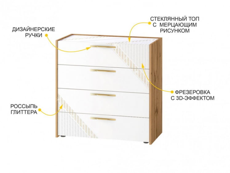 Комод Монако 903.18 Дуб Вотан / Белый шпон / Альпийский белый_1