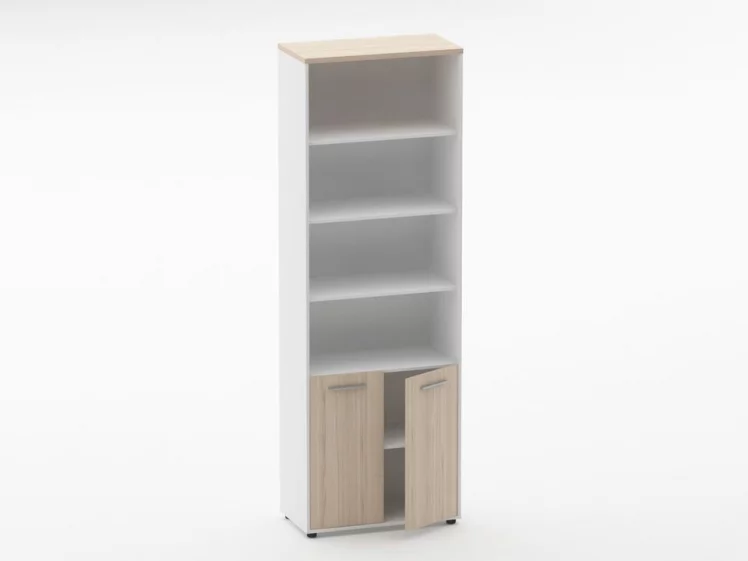 Шкаф 5 широкий верх открытый, низ закрытый Дека 10.23.111 Туя/Белый / Deka_1