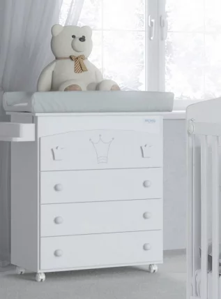 Комод Микуна Валентина пеленальный Б-970 вхите матрасик старс грей / Micuna Valentina B-970 white stars grey_0