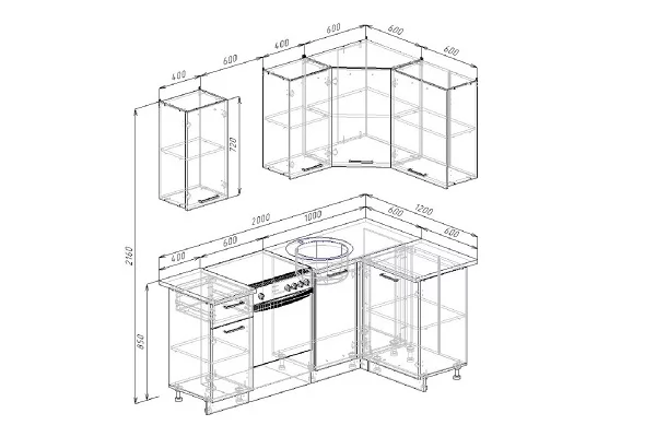 Гарнитур кухонный угловой 2000 Бланка 2000х1200_1