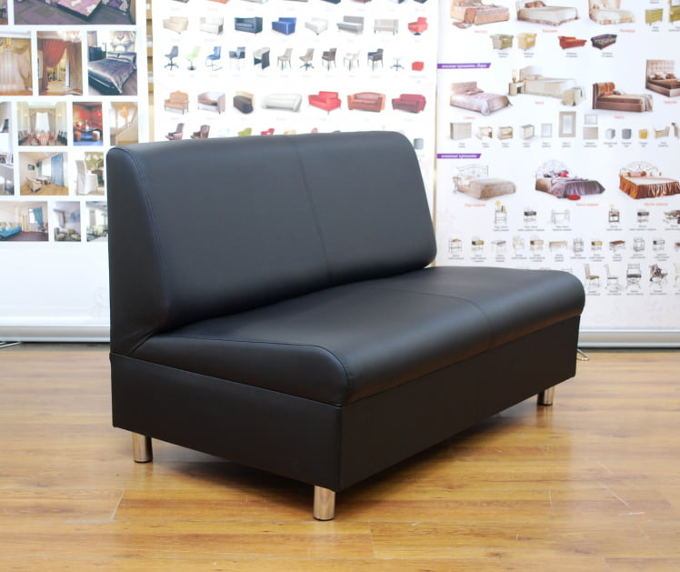 Диван офисный Клерк 9 двойная без подлокотников черный Екотекс 3001 / Ecotex_0