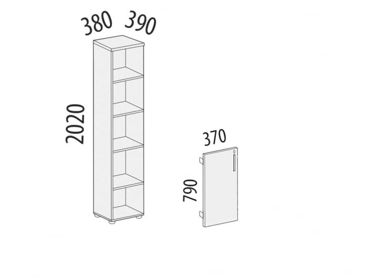 Стеллаж закрытый Альфа 63 137 Дуб Кобург_3
