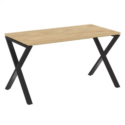 Стол рабочий ЛОФТ ВР.Л-СРКС-3.7 Металл черный Тиквуд светлый / LOFT VR.L-SRX-3.7_0