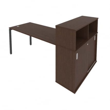 Рабочая станция с опорным шкафом-купе Метал Сйстем Б.РС-СШК-3.4 Венге/Антрацит / Metal System_0