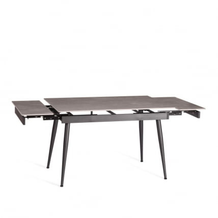 Стол обеденный Лорд Грей/Лорд Грей столешница керамика (матовая) /опоры металл, светло-серый/черный, (120+30+30)кс80кс75 см / Lord Grey/Лорд (120+30+30)x80x75_9