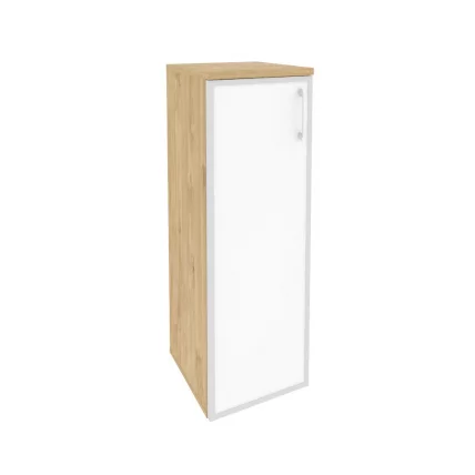 Шкаф средний узкий левый ОНИКС О.СУ-2.4Р(Л) вхите Тиквуд Светлый / ONIX O.SU-2.4R(L) white_0