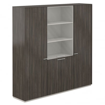 Шкаф высокий тройной с отделением для одежды Атлас НЗ-0303+НЗ-0311+НЗ-0303.БТ.БТ Бренсон Трюфель / Atlas NZ-0303+NZ-0311+NZ-0303.BT.BT_0