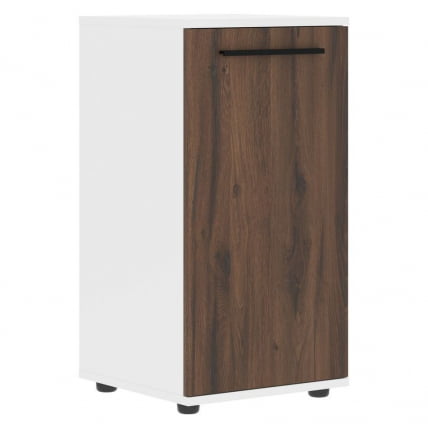 Шкаф колонка с глухой малой дверью ЕДИС ЕЛCС 42.1 Дуб Денвер темный Черный Белый / EDIS ELCS_0