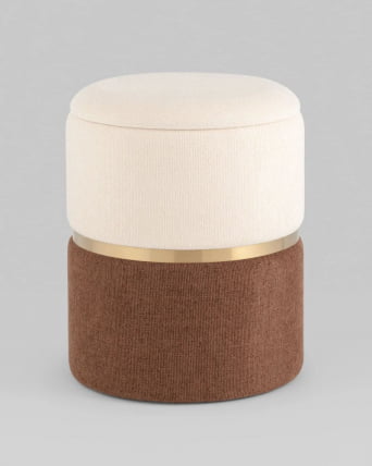 Пуф Кэрри с ящиком шенилл Коричневый_0