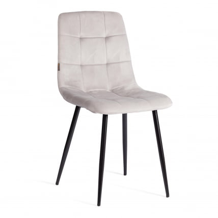 Стул CХИЛЛЙ (мод. ДЖСC-220) Велюр/металл , 44,5х52,5х88 см, Лигхт грей (светло-серый) ХЛР14 / черный / CHILLY (mod. JSC-220) Light grey HLR14_0