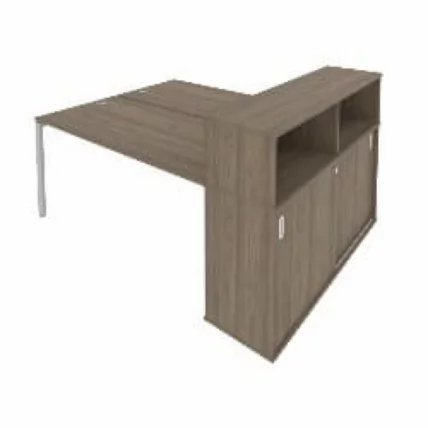 Рабочая станция с опорным шкафом-купе Метал Сйстем Б.РС-СШК-2.4 Вяз/Серый / Metal System_0