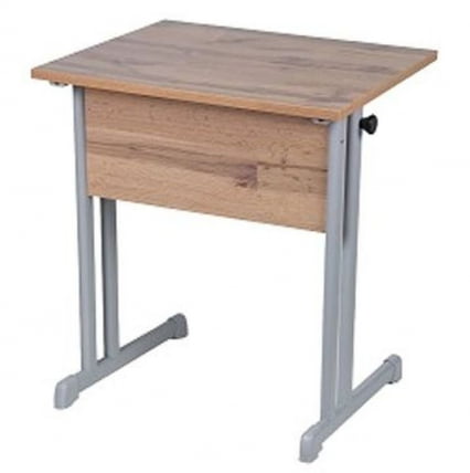 Парта одноместная прямые углы (рост 6) Ясень Шимо светлый/Металл Серый_0