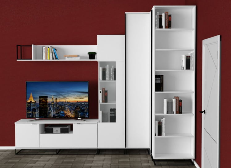 Полка навесная Ситй средняя белый / City_6