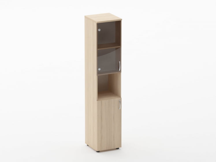 Шкаф высокий со стеклом и нишей Глассй 6.19.14Л Венге / Glassy_0