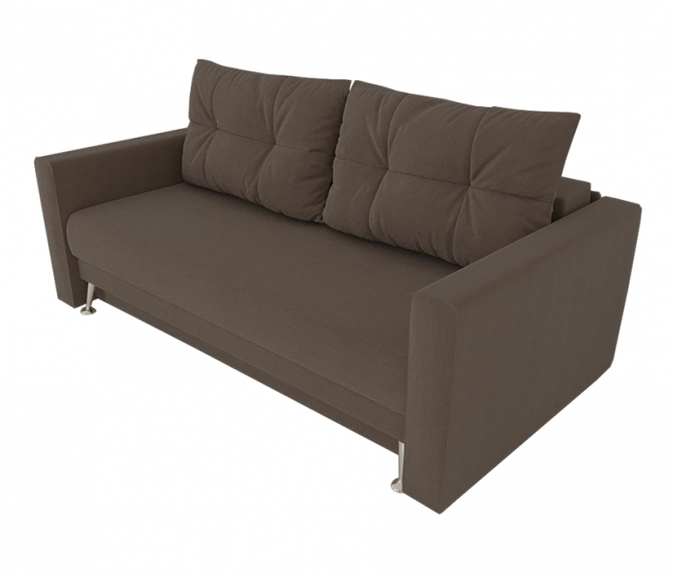 Диван Квадро с мягкими подлокотниками (Берхоусе) Цвет фасада: Коричневый Велюто 23; Тип: Прямой; Материал фасада: Металл/Велюр / (Berhouse)_0