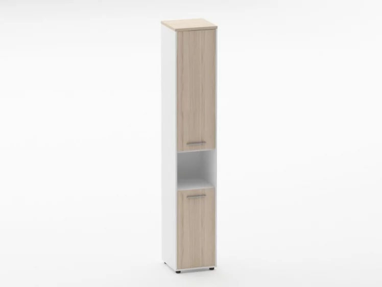 Шкаф 5 узкий закрытый, с нишей Дека 10.23.15Л Туя/Белый / Deka_0