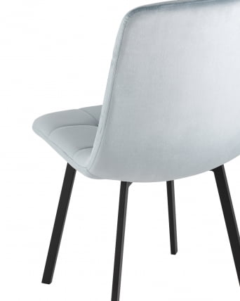 Комплект из двух стульев Чиллй велюр серо-голубой ножки металл черные / Chilly_5