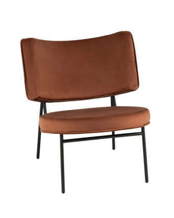 Кресло Дистриcт Лоунге велюр Шоколадный / District Lounge_0