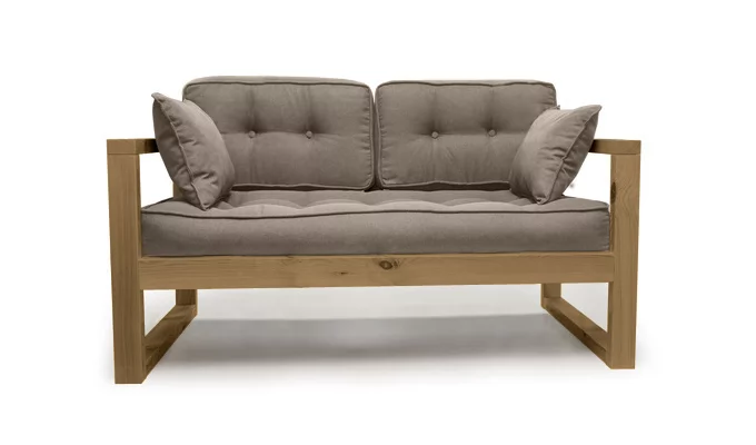 Диван двухместный ДЕмоку Д-2 бежевый_холодный серый / DEmoku_0