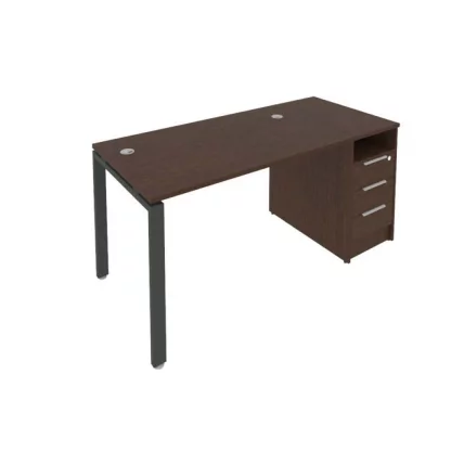 Рабочая станция с опорной тумбой Метал Сйстем Б.РС-СТП -1.2 Венге/Антрацит / Metal System_0