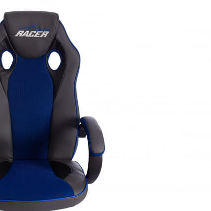 Кресло РАCЕР ГТ нев кож/зам/ткань, металлик/синий, 36/10 / RACER GT new_5