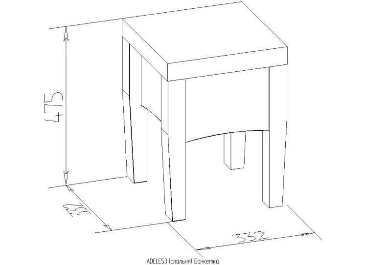 Банкетка АДЕЛЕ 53 Дуб Сонома/Вензел Амбер (спальня) / ADELE Сонома/Venzel Amber_1