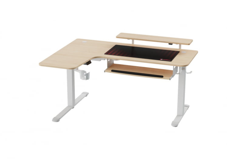 Стол письменный (для компьютера) угловой с электрической регулировкой по высоте ЕУРЕКА ЕРК-ЕХД-Л60Р-МВ (правый), клен / EUREKA ERK-EHD-L60R-MW_0