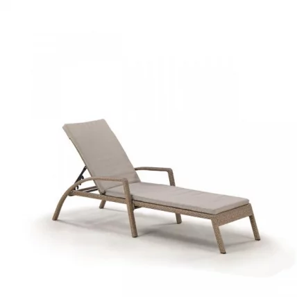 Шезлонг-лежак плетеный А30Б2-В56 Лигхт Бровн с матрасом / A30B2-W56 Light Brown_0