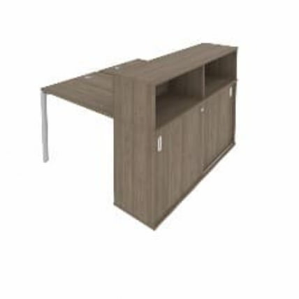 Рабочая станция с опорным шкафом-купе Метал Сйстем БП.РС-СШК-2.1 Вяз/Серый / Metal System_0