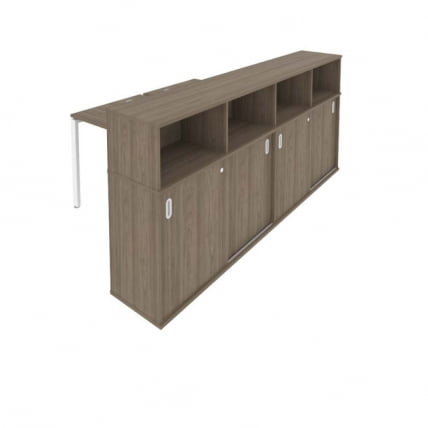 Рабочая станция с опорным шкафом-купе Метал Сйстем Б.РС-СШК-4.1 Вяз/Белый / Metal System_0